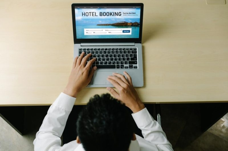 A Man checking his website